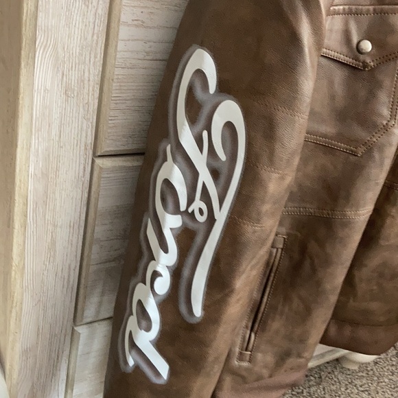 New brown leather jacket with FORD decals - Picture 3 of 16